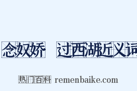 念奴娇·过西湖近义词是什么意思的图片